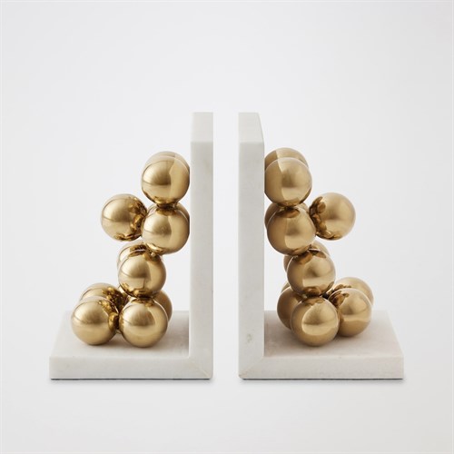 Sphere Bookends-Brass Sphere Bookends-Brass