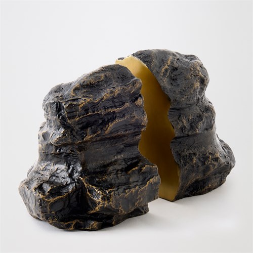 Rock Bookends-Bronze/Brass Rock Bookends-Bronze/Brass